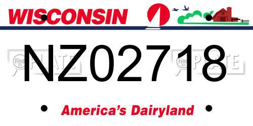 NZ02718 Wisconsin License Plate