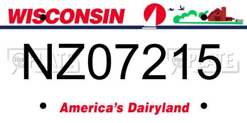 NZ07215 Wisconsin License Plate