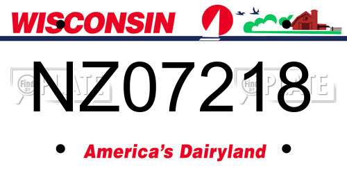 NZ07218 Wisconsin License Plate