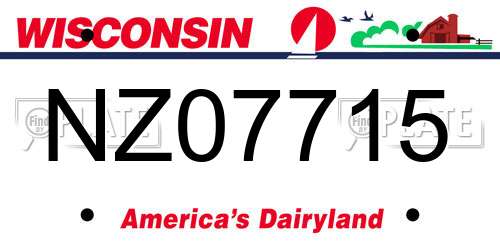 NZ07715 Wisconsin License Plate