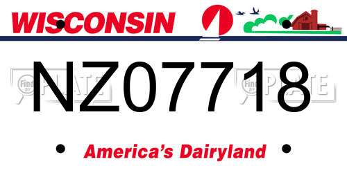 NZ07718 Wisconsin License Plate