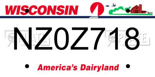 NZ0Z718 Wisconsin License Plate