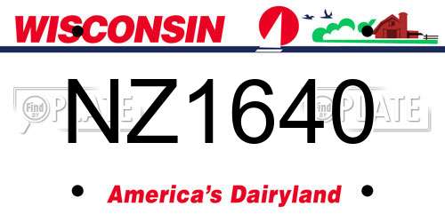 NZ1640 Wisconsin License Plate