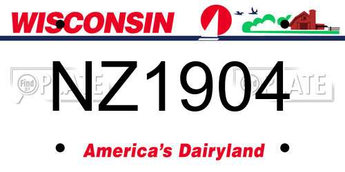 NZ1904 Wisconsin License Plate