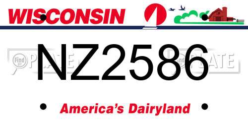 NZ2586 Wisconsin License Plate