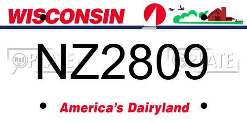 NZ2809 Wisconsin License Plate