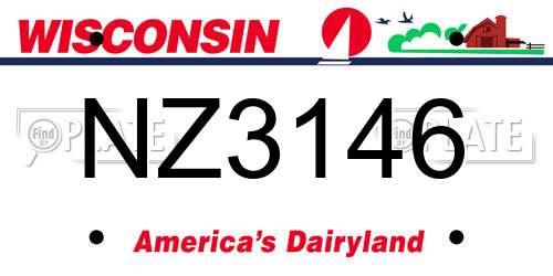 NZ3146 Wisconsin License Plate