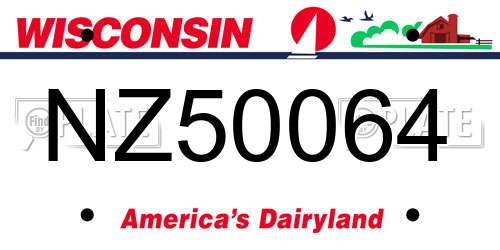 NZ50064 Wisconsin License Plate