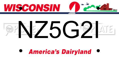 NZ5G2I Wisconsin License Plate