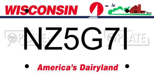 NZ5G7I Wisconsin License Plate