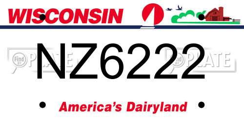 NZ6222 Wisconsin License Plate