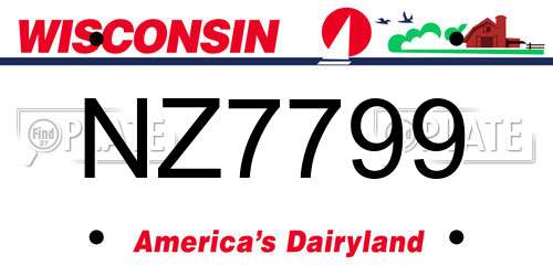 NZ7799 Wisconsin License Plate