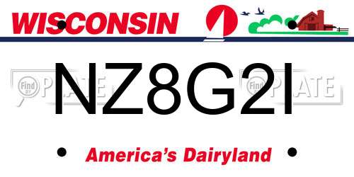 NZ8G2I Wisconsin License Plate
