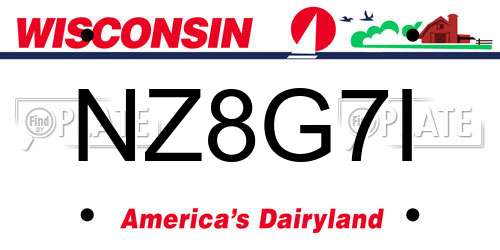 NZ8G7I Wisconsin License Plate