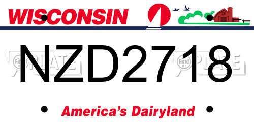 NZD2718 Wisconsin License Plate