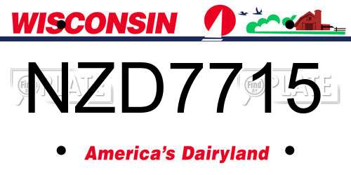 NZD7715 Wisconsin License Plate