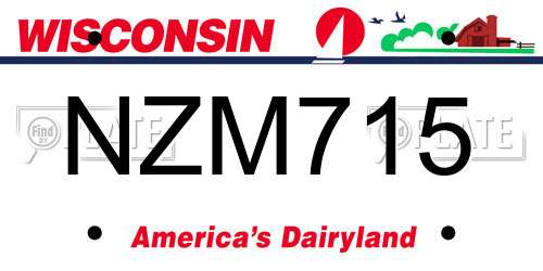 NZM715 Wisconsin License Plate