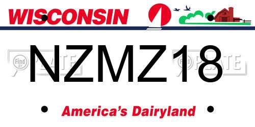 NZMZ18 Wisconsin License Plate