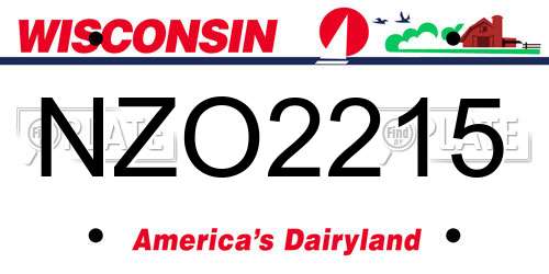 NZO2215 Wisconsin License Plate