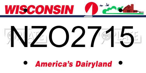 NZO2715 Wisconsin License Plate