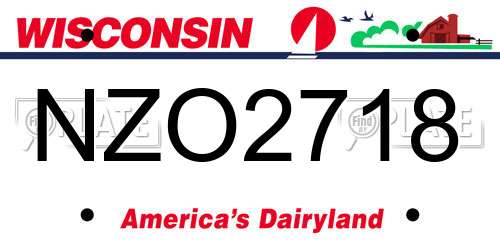 NZO2718 Wisconsin License Plate