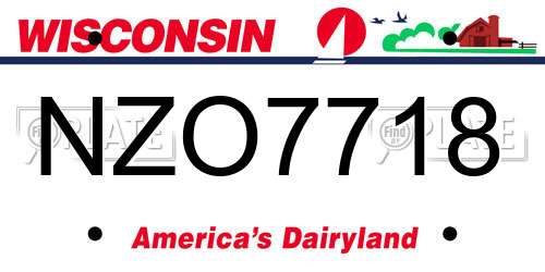NZO7718 Wisconsin License Plate