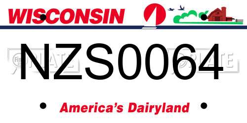 NZS0064 Wisconsin License Plate