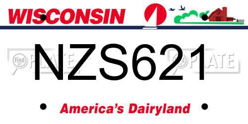 NZS621 Wisconsin License Plate