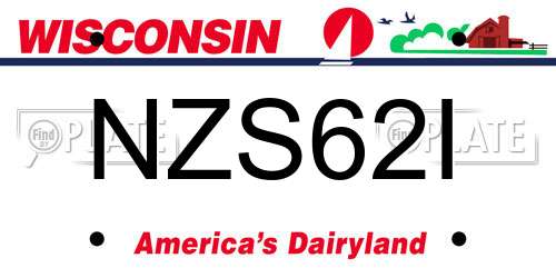 NZS62I Wisconsin License Plate