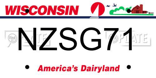 NZSG71 Wisconsin License Plate