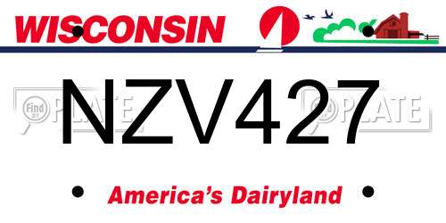 NZV427 Wisconsin License Plate