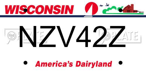 NZV42Z Wisconsin License Plate