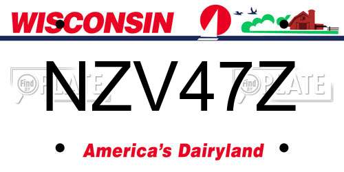 NZV47Z Wisconsin License Plate