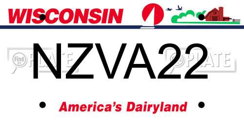 NZVA22 Wisconsin License Plate