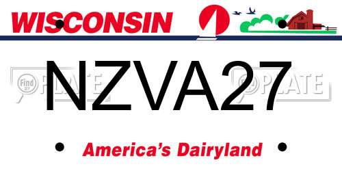 NZVA27 Wisconsin License Plate