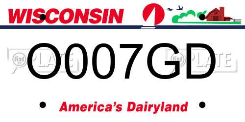 O007GD Wisconsin License Plate