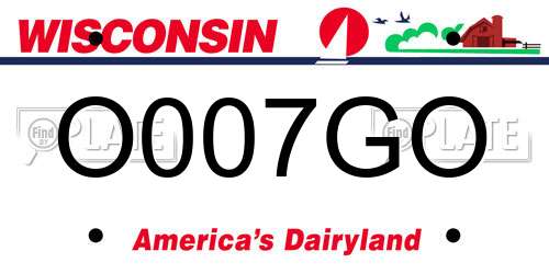 O007GO Wisconsin License Plate