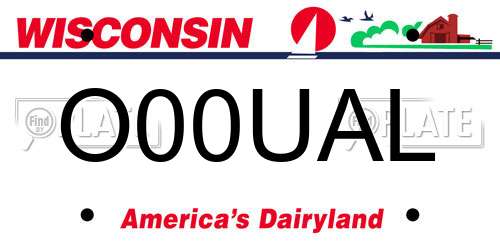 O00UAL Wisconsin License Plate
