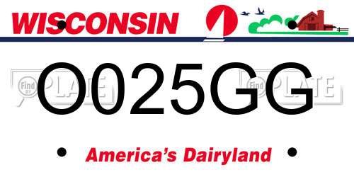 O025GG Wisconsin License Plate