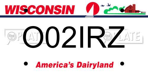O02IRZ Wisconsin License Plate