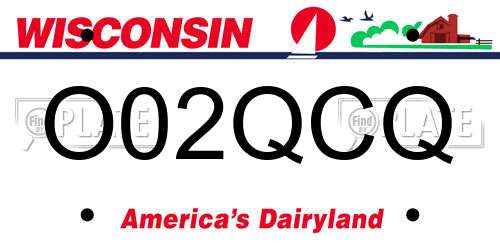 O02QCQ Wisconsin License Plate