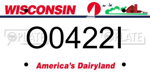 O0422I Wisconsin License Plate