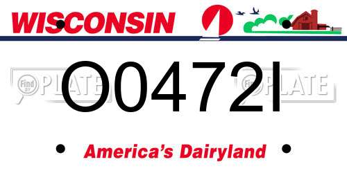 O0472I Wisconsin License Plate