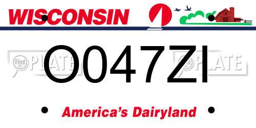 O047ZI Wisconsin License Plate