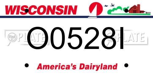 O0528I Wisconsin License Plate