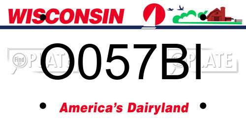 O057BI Wisconsin License Plate
