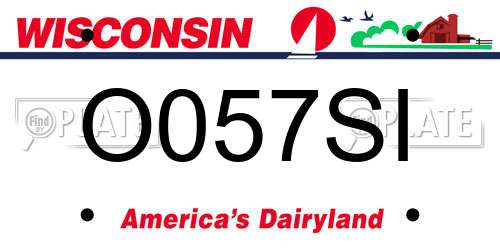 O057SI Wisconsin License Plate