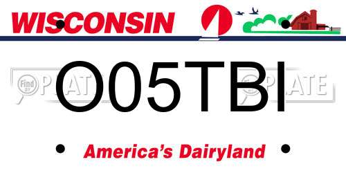 O05TBI Wisconsin License Plate