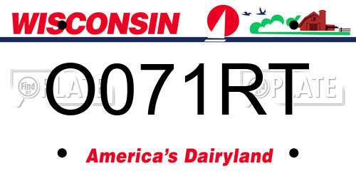 O071RT Wisconsin License Plate