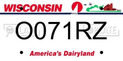 O071RZ Wisconsin License Plate